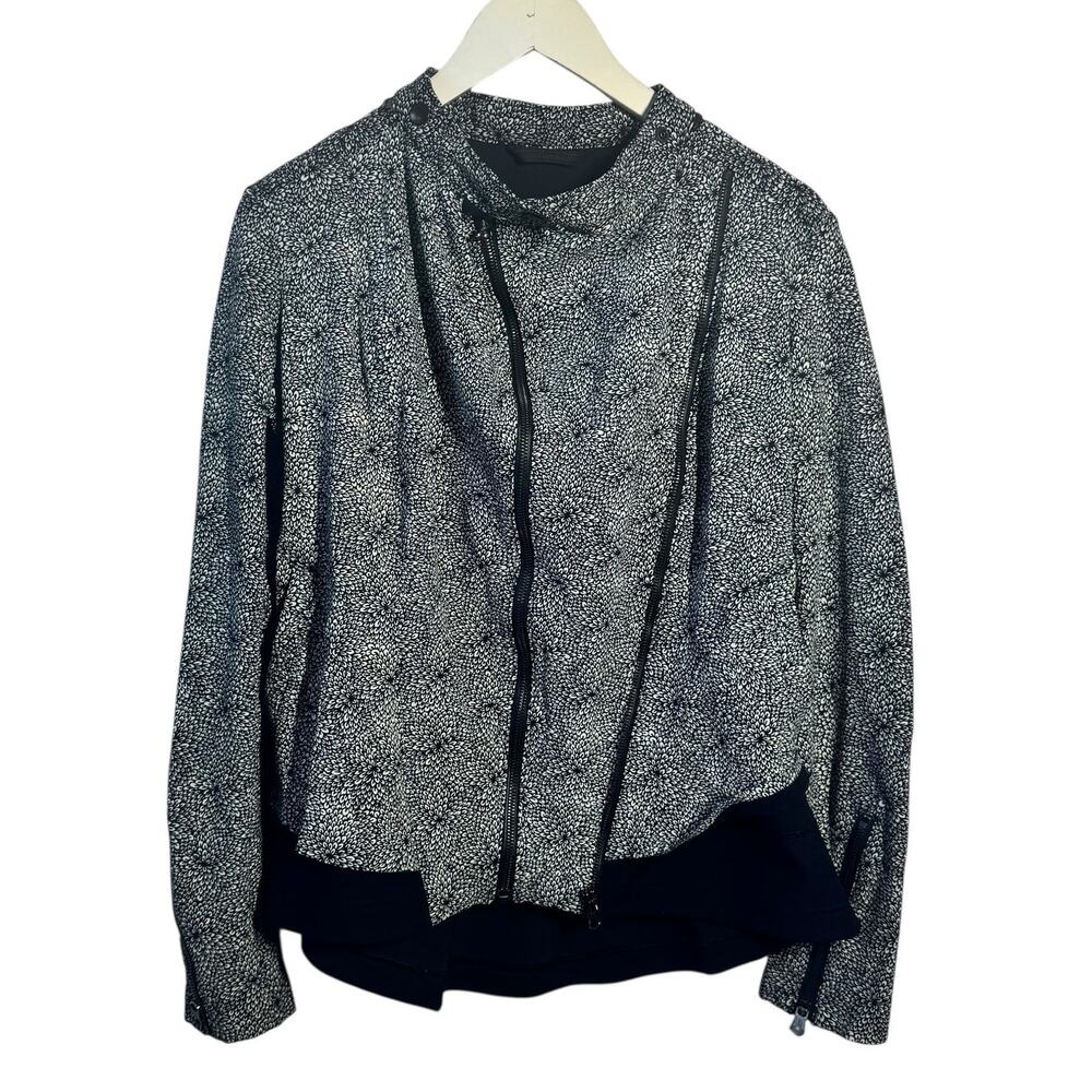 Lululemon Jacket Women Black White Bust A Move Double Zipper Coat Plush Petal